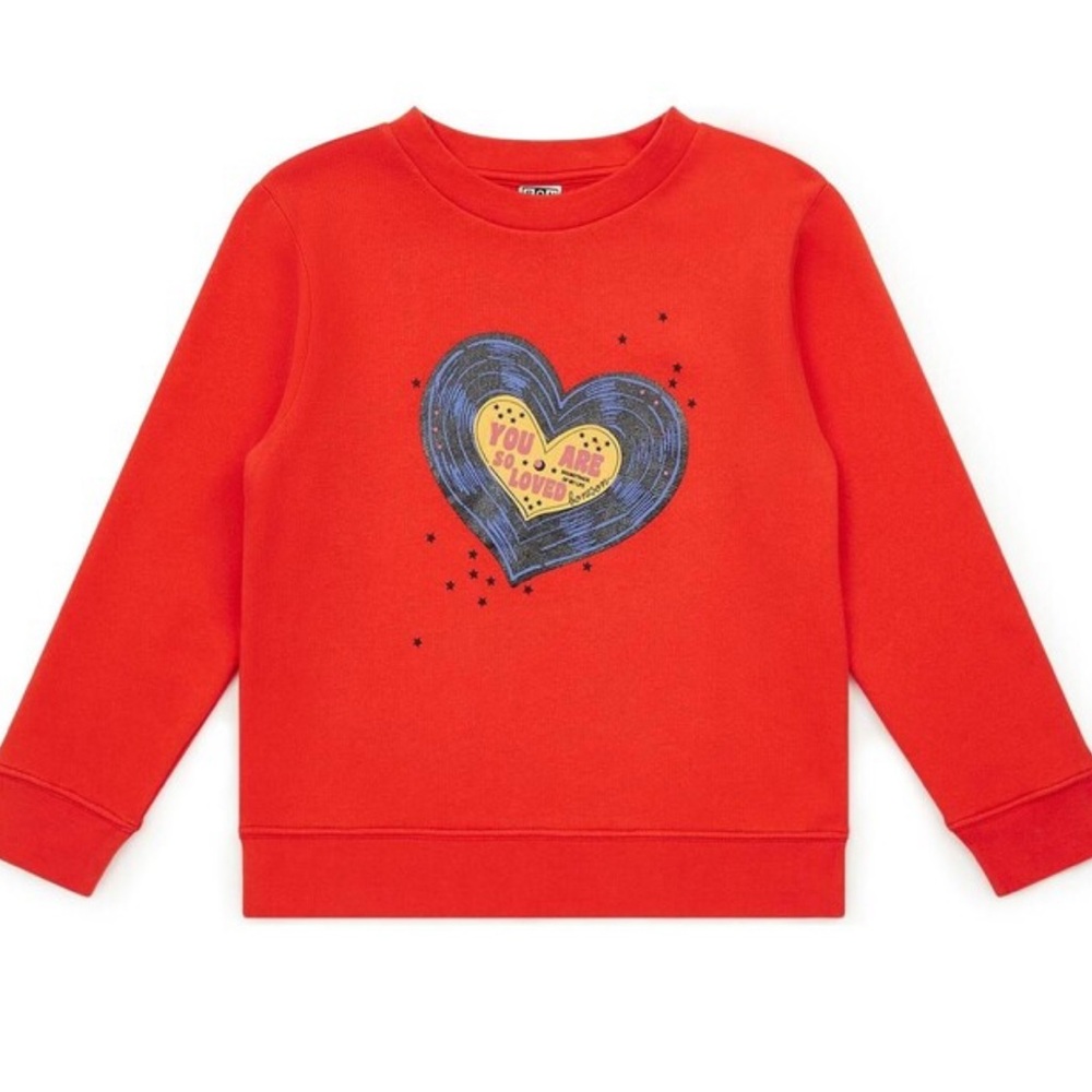 Kids Red Heart Graphic Sweatshirt
